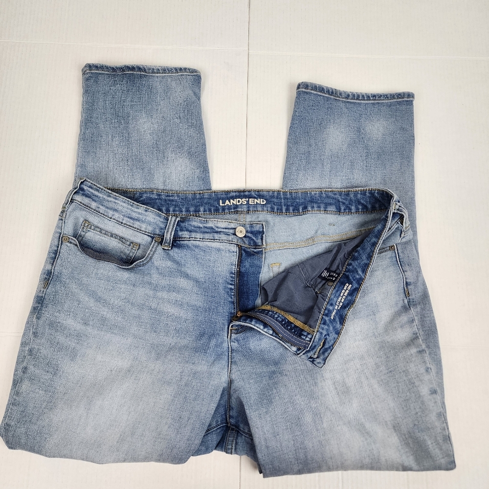 Lands' End Mid Rise Slim Jean Light Blue Ankle Jeans Size 22W - Picture 4 of 16